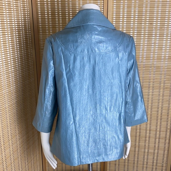 🔷Tribal Blue 3/4 Sleeve Chunky Button Collared Lined Jacket
Size 10 - Picture 5 of 7